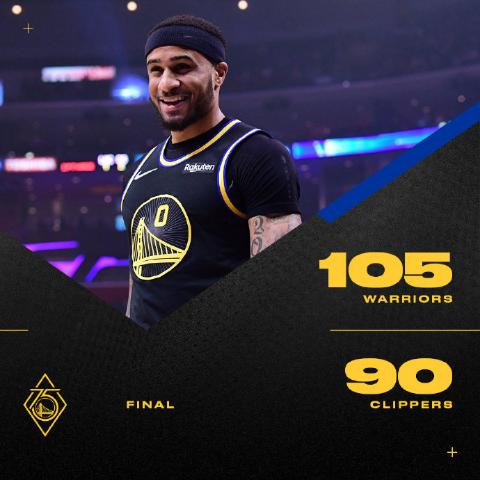 【NBA战况】库里33+5+6,乔治30分,勇士105-90击败快船