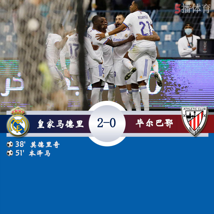 西班牙超级杯决赛 皇家马德里  2 - 0  毕尔巴鄂