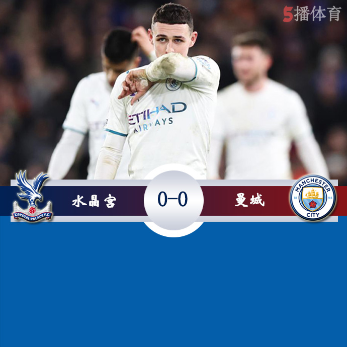 英超第29轮 水晶宫 0 - 0 曼城
