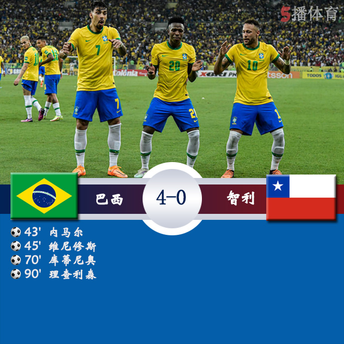 世预赛南美区 巴西  4 - 0  智利