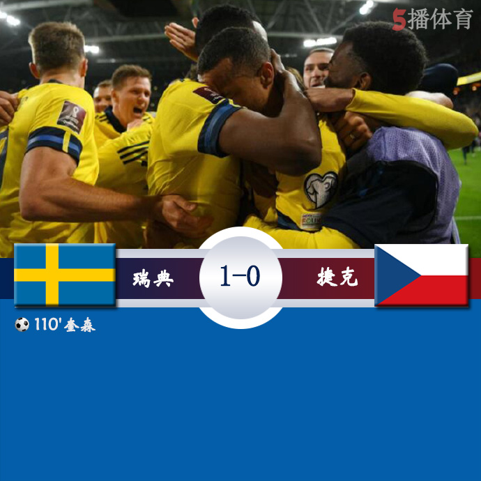 世预赛欧洲区附加赛B组半决赛 瑞典  1 - 0  捷克