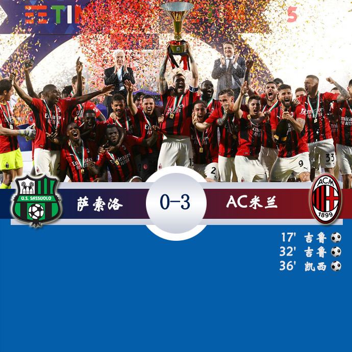 意甲第38轮 萨索洛 0 - 3 AC米兰