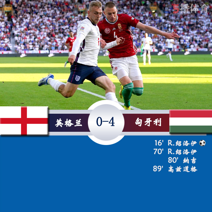 欧国联A3组第4轮 英格兰  0 - 4  匈牙利