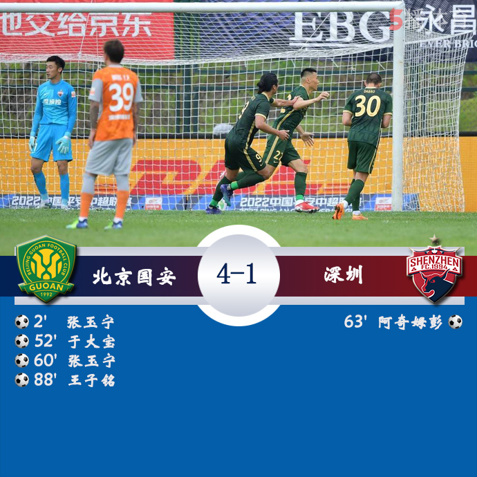 中超第一阶段第5轮 北京国安 4 - 1 深圳