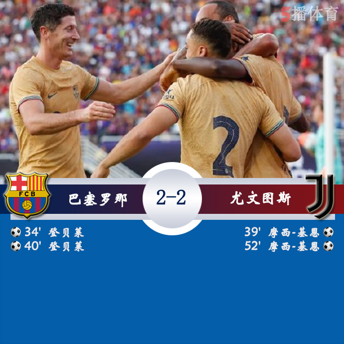 足球友谊赛 巴塞罗那 2 - 2 尤文图斯