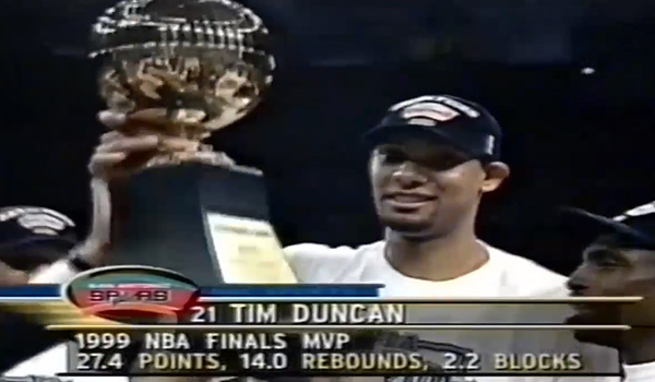 1999年NBA总决赛MVP蒂姆-邓肯