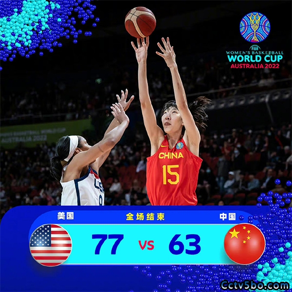 女篮世界杯小组赛 美国女篮 77 - 63 中国女篮