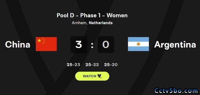 女排世锦赛小组赛 中国女排 3 - 0 阿根廷女排