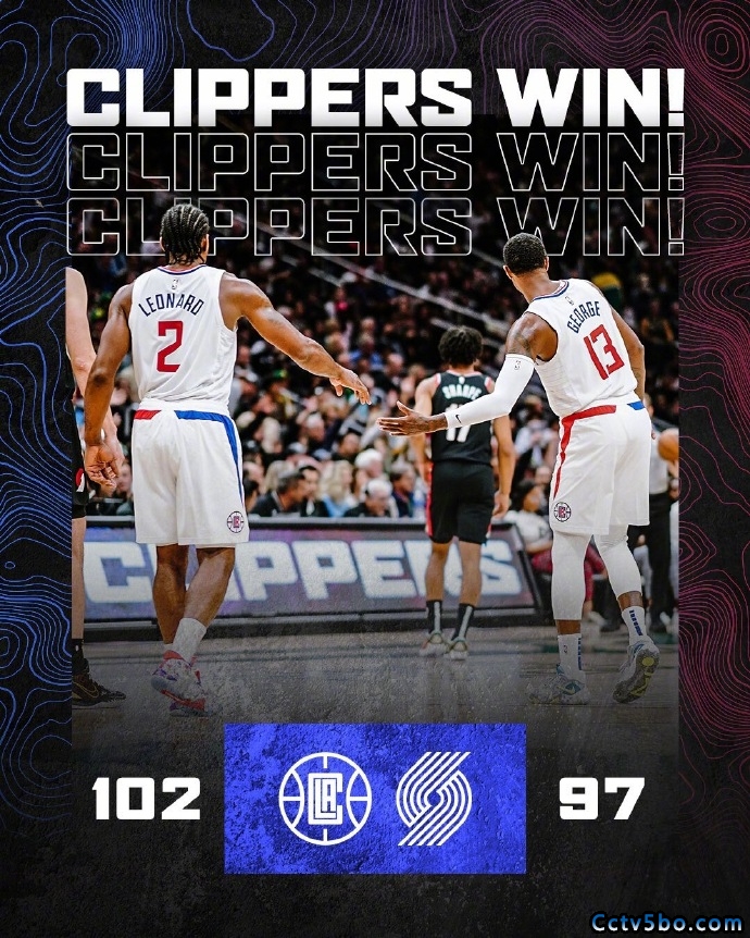 NBA季前赛 开拓者 97 - 102 快船