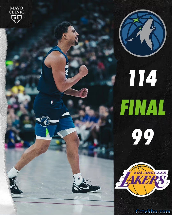 NBA季前赛 森林狼 114 - 99 湖人