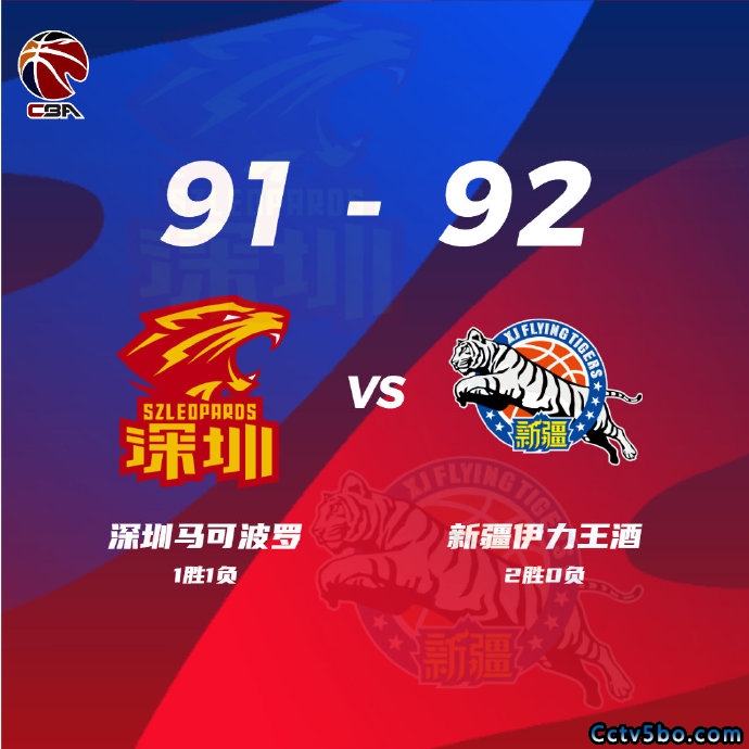 CBA常规赛 深圳  91 - 92  新疆