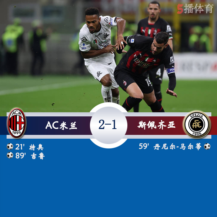 意甲第13轮 AC米兰 2 - 1 斯佩齐亚
