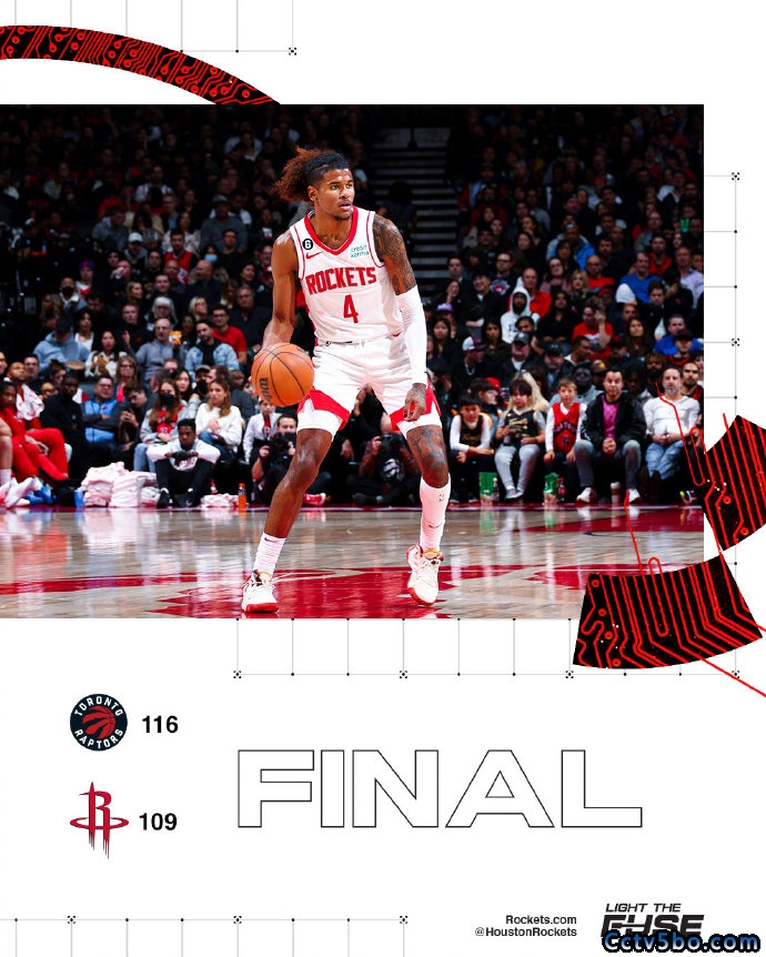 NBA常规赛 火箭 109 - 116 猛龙