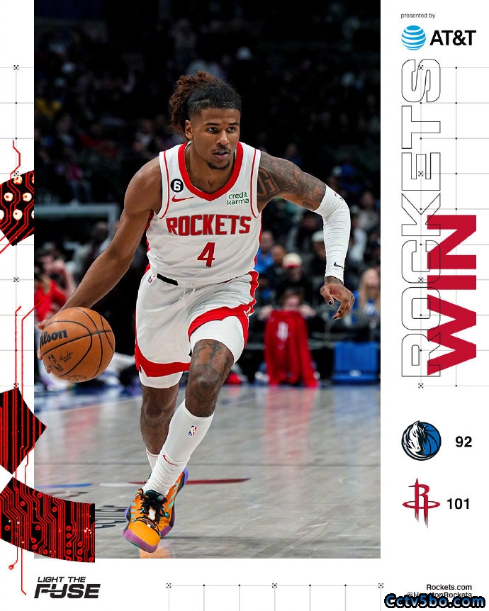 NBA常规赛 火箭 101 - 92 独行侠