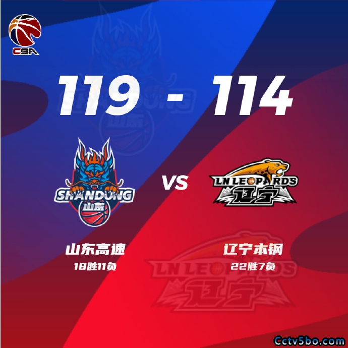 山东 119 - 114 辽宁