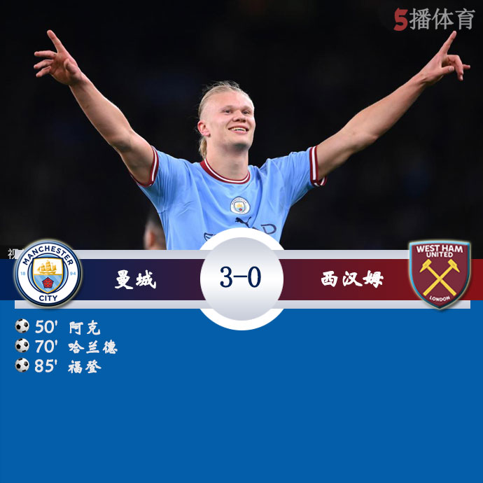 曼城  3 - 0  西汉姆