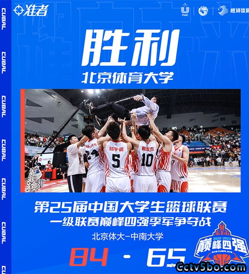 北体大  84 - 65  中南大学