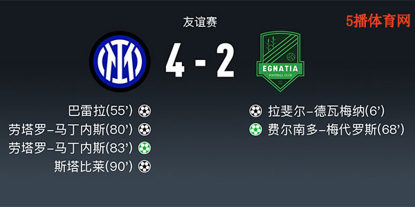 国际米兰 4 - 2 伊拿迪亚