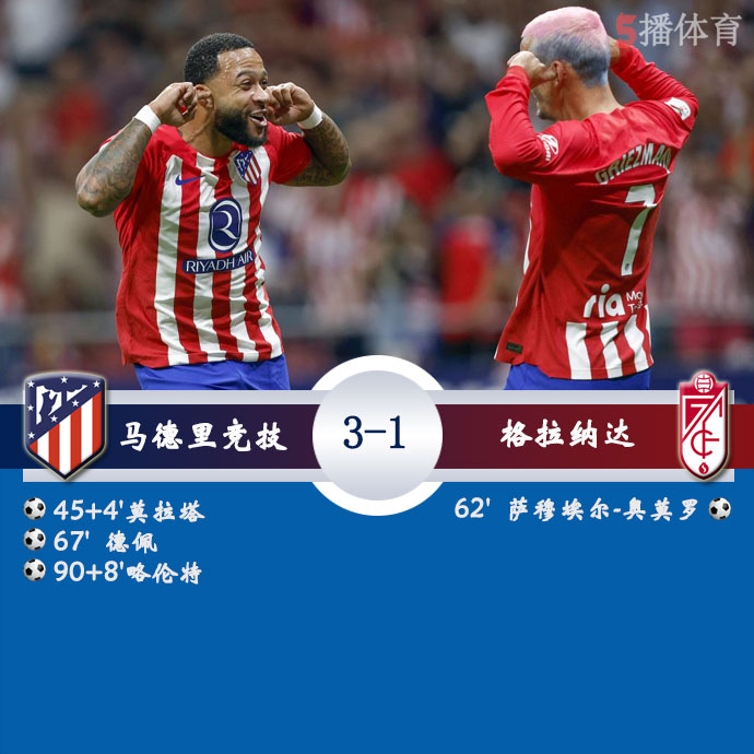 马德里竞技  3 - 1  格拉纳达