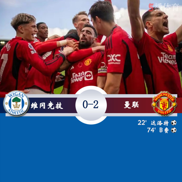 维冈竞技 0 - 2 曼联