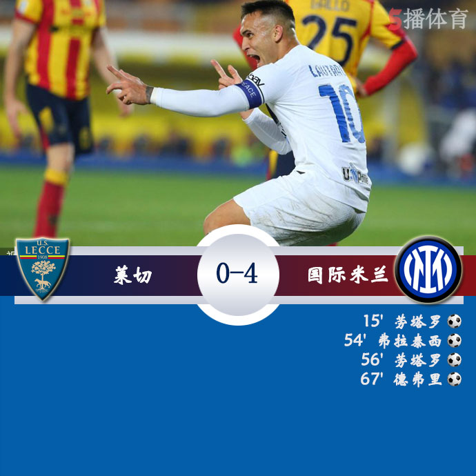 莱切  0 - 4  国际米兰