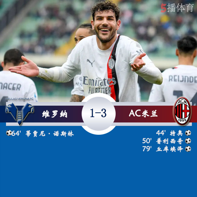 维罗纳  1 - 3  <a href=/zuqiu/acmilan/ target=_blank class=infotextkey>AC米兰</a> 