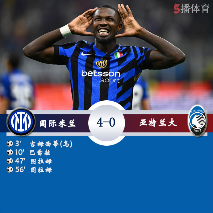 国际米兰 4 - 0 亚特兰大
