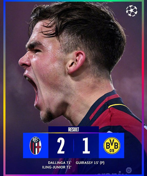 博洛尼亚  2 - 1  多特蒙德