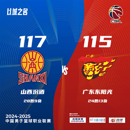 山西 117 - 115 广东