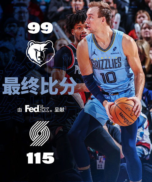 灰熊 99 - 115 开拓者