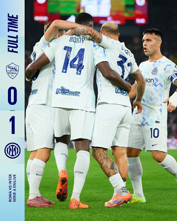 国米1-0击败罗马取联赛4连胜 博尼抽射近角破门