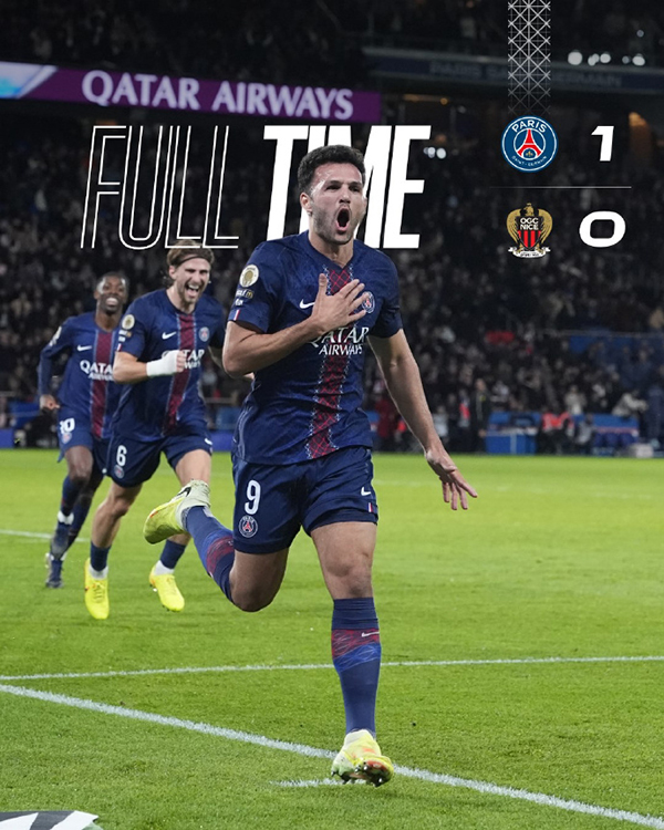 巴黎1-0尼斯 贡萨洛一剑封喉