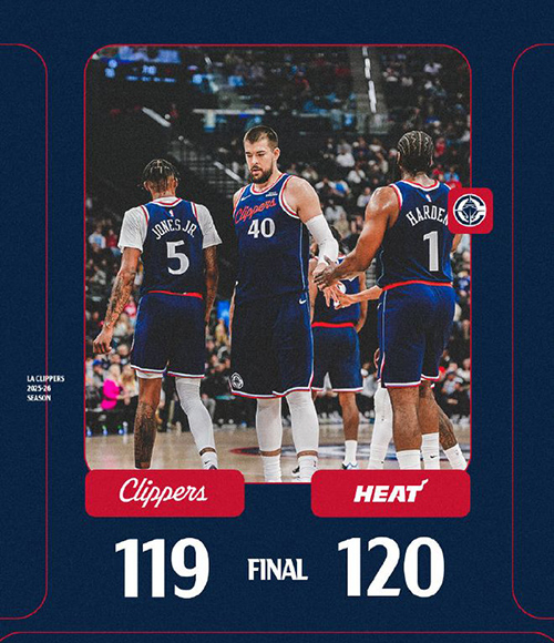 快船1分惜败热火,哈登29+7+8+7失误,伦纳德错失绝杀得27分