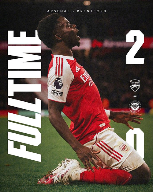 阿森纳2-0布伦特福德 梅里诺头球破门