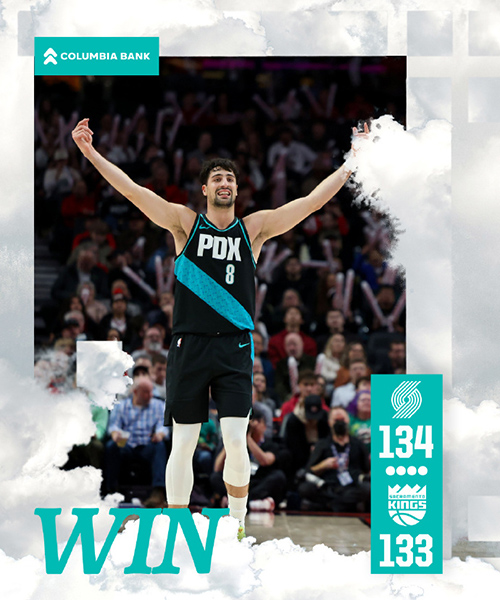 开拓者134-133险胜国王，阿夫迪亚35分，杨瀚森连续2场遭弃用