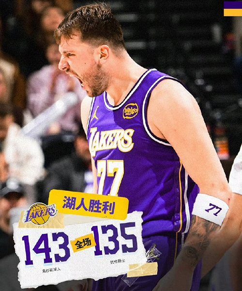 湖人143-135逆转爵士,东契奇45+11+14,乔治34+8