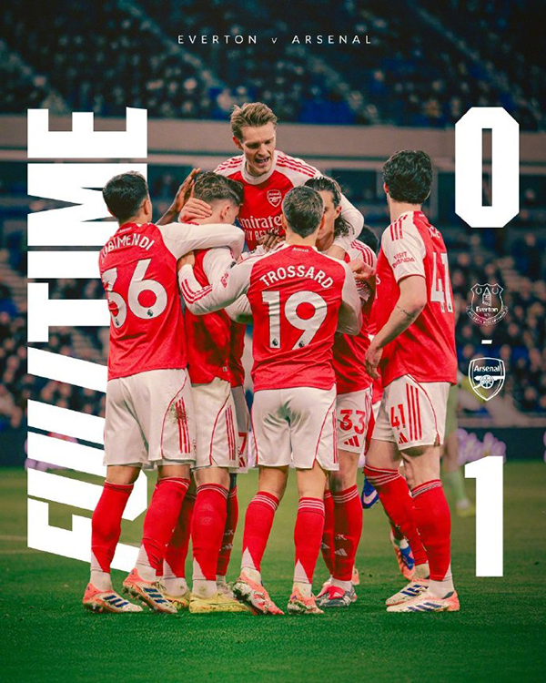 奥布赖恩手球被判点球 哲凯赖什点球破门 阿森纳1-0埃弗顿