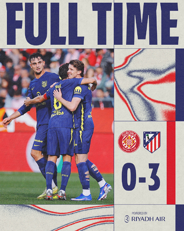 西甲-马竞3-0赫罗纳 科克世界波 奥布拉克神扑救主