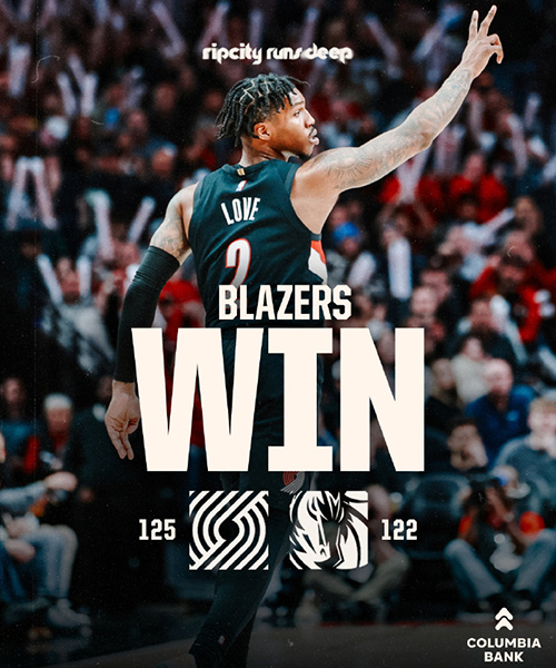 开拓者125-122险胜独行侠,杨瀚森1助攻,阿夫迪亚27+9+11