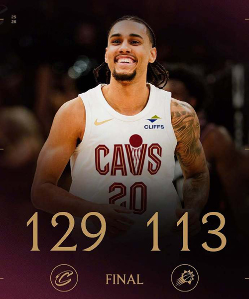 骑士129-113大胜终结太阳4连胜,米切尔34+10+7,布克32分