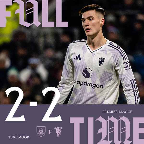 曼联客场2-2伯恩利遭三连平 谢什科双响