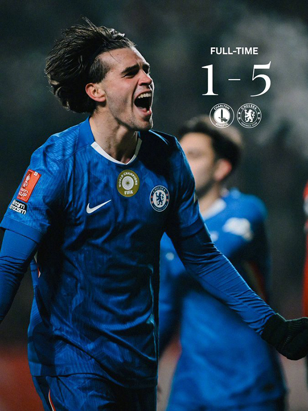足总杯切尔西5-1大胜查尔顿 恩佐点射锦上添花