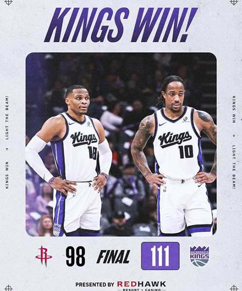 火箭98-111不敌国王遭遇3连败，杜兰特23分，阿门31+13