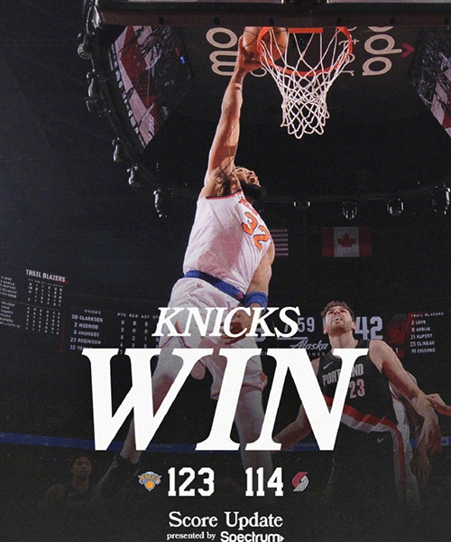 尼克斯123-114终结开拓者5连胜，杨瀚森未登场，阿夫迪亚25分伤退