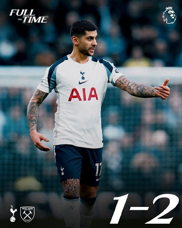 热刺主场1-2不敌西汉姆联 西汉姆联终结10轮不胜 罗梅罗破门难救主