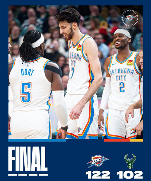 01月22日 NBA常规赛 雷霆vs雄鹿 全场录像及集锦