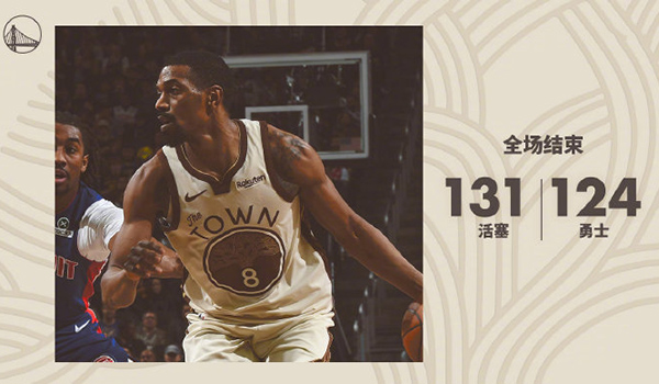 勇士124-131惜败活塞，库里23分伤退，坎宁安29分11助攻